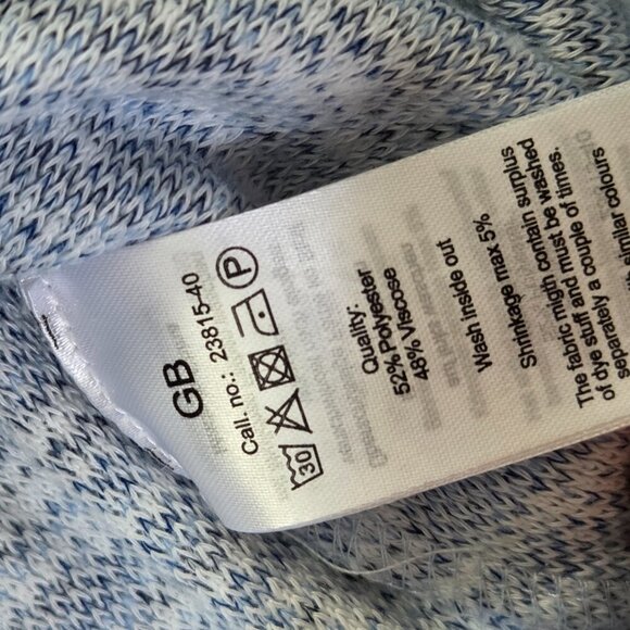 Soyaconcept Blue Marled Tunic Sweater | Lightweight Wool Blend Knit | Large - Picture 5 of 7